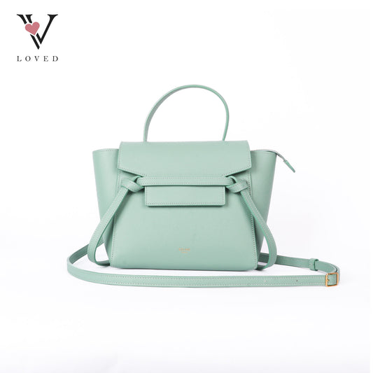 Nano Grained Calfskin Belt Bag Ice Mint