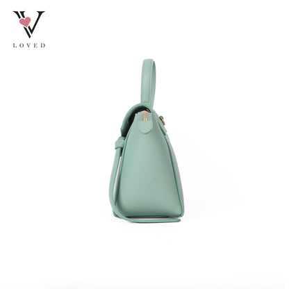 Nano Grained Calfskin Belt Bag Ice Mint
