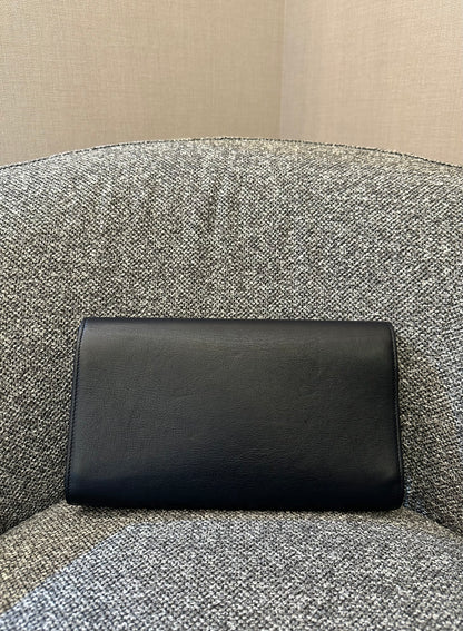 Yves Saint Laurent Belle De Jour Clutch in Navy Blue Leather