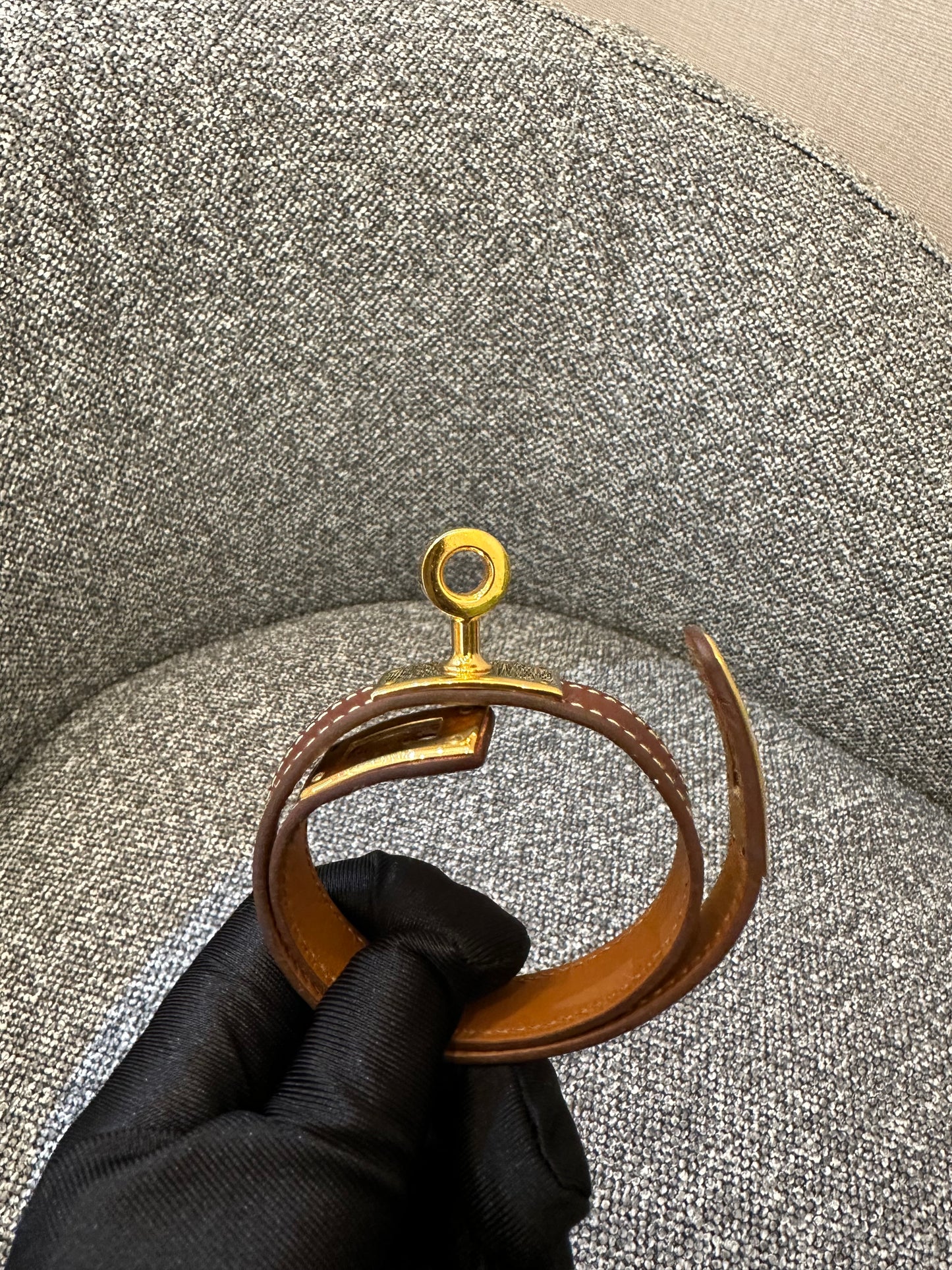 Hermès Kelly Double Tour Bracelet in Brown Leather