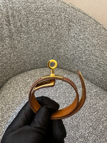 Hermès Kelly Double Tour Bracelet in Brown Leather