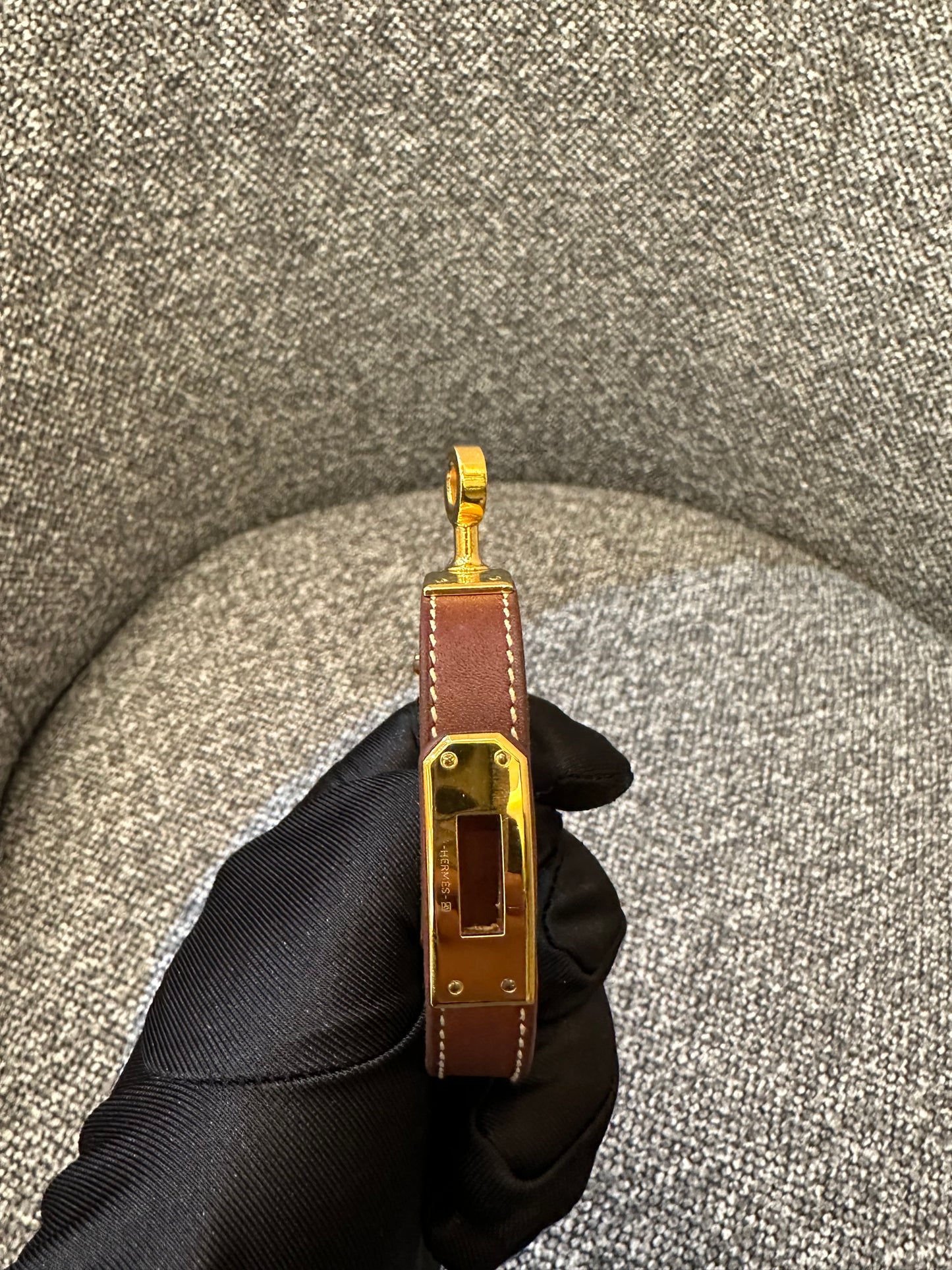 Hermès Kelly Double Tour Bracelet in Brown Leather