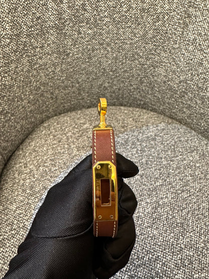 Hermès Kelly Double Tour Bracelet in Brown Leather
