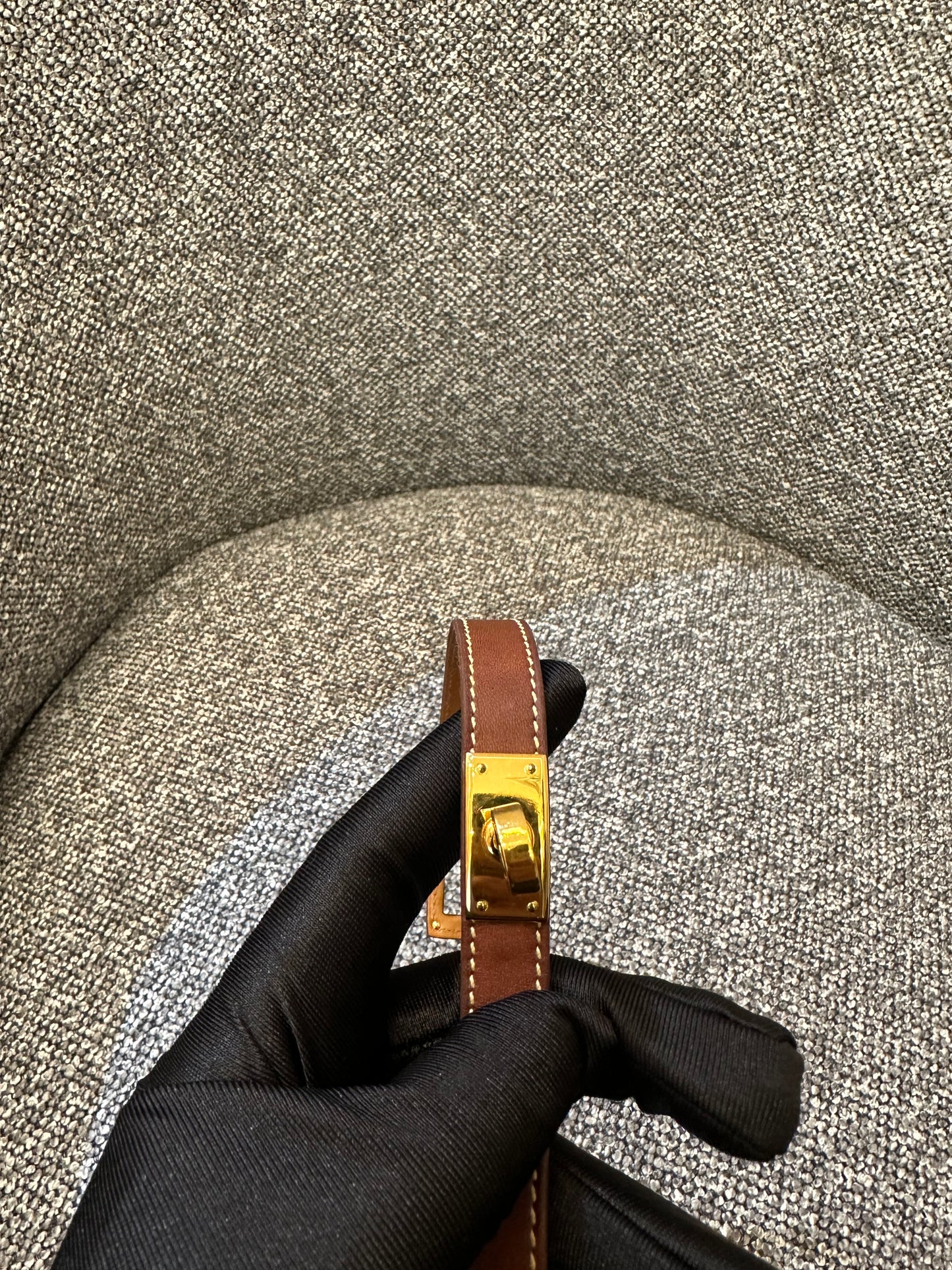 Hermès Kelly Double Tour Bracelet in Brown Leather