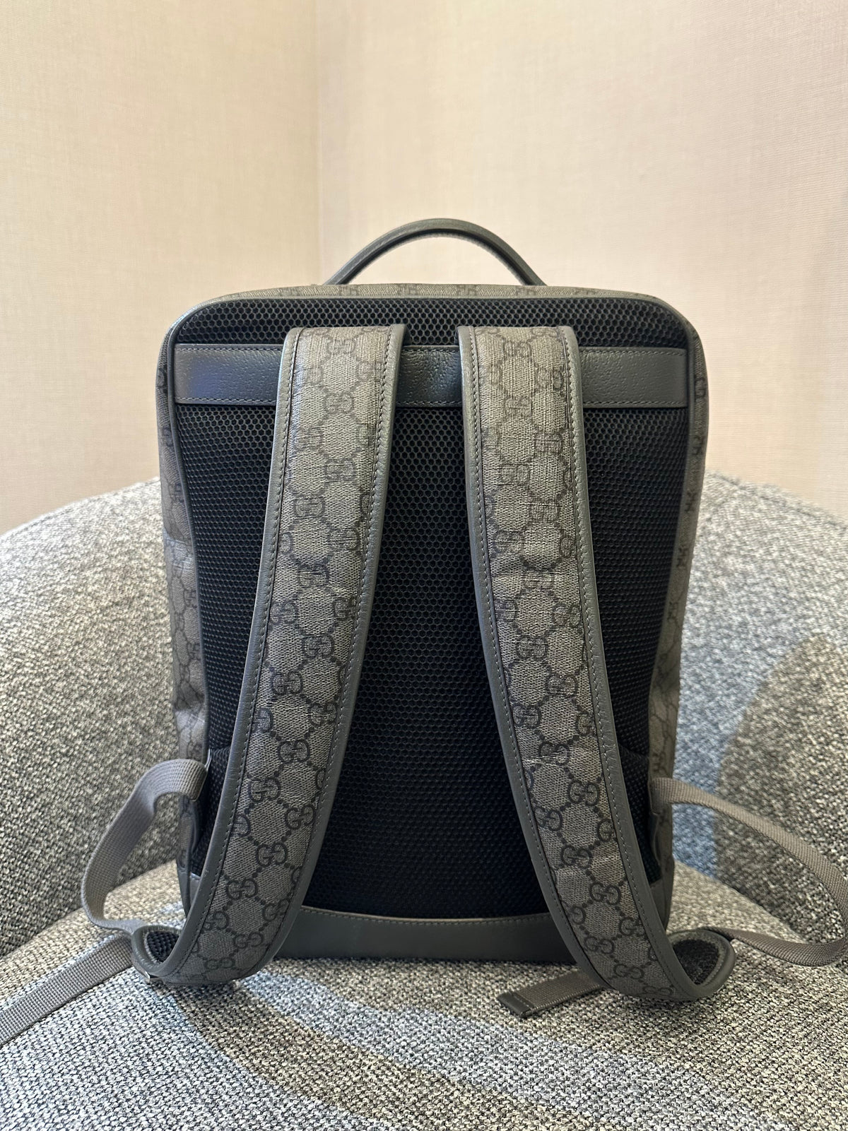 Gucci Ophidia GG Backpack Medium In Grey GG Supreme Coated Canvas