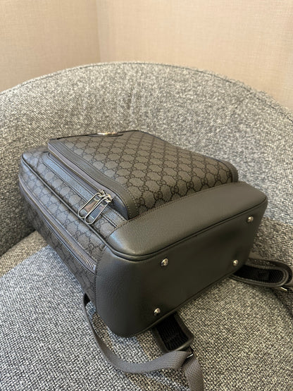 Gucci Ophidia GG Backpack Medium In Grey GG Supreme Coated Canvas