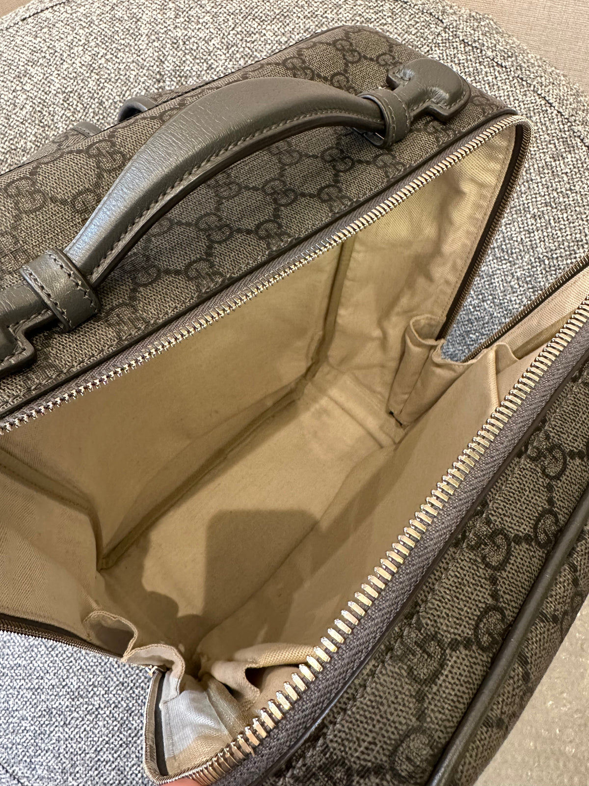 Gucci Ophidia GG Backpack Medium In Grey GG Supreme Coated Canvas