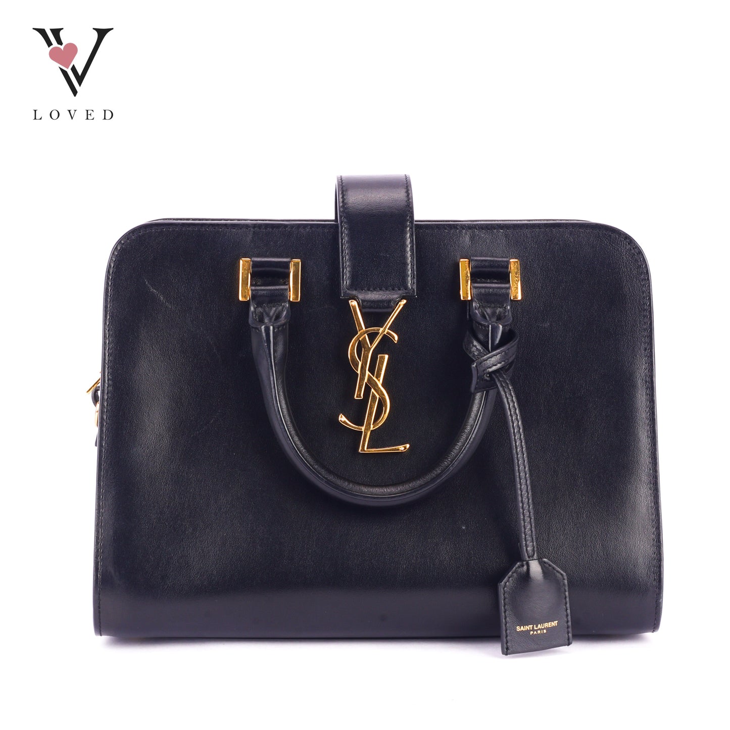 Yves Saint Laurent Baby Cabas Monogram in Black Calfskin Leather