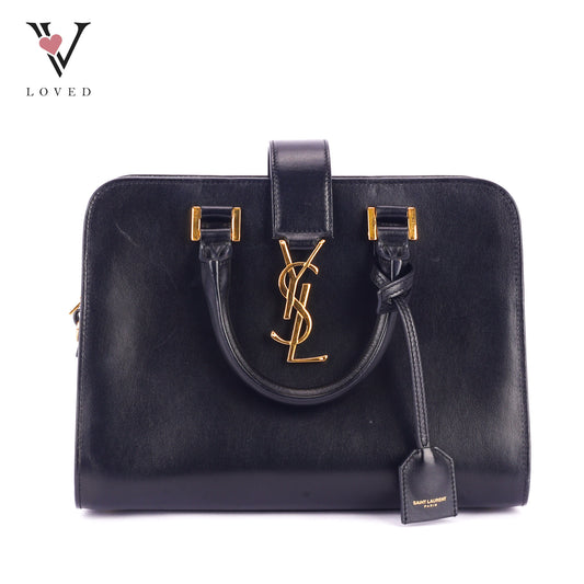 Yves Saint Laurent Baby Cabas Monogram in Black Calfskin Leather
