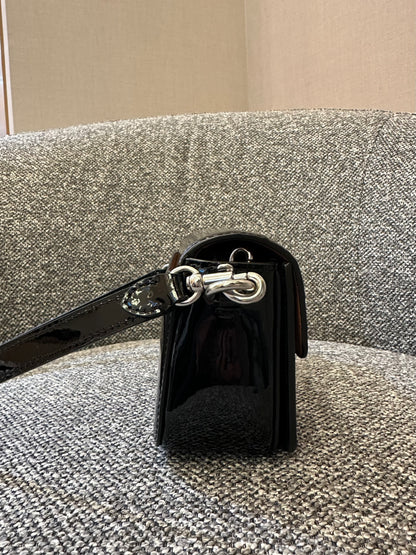 Coach Studio Baguette Shoulder Bag in Black Patent Leather