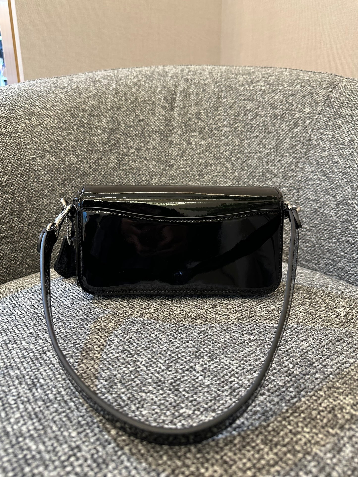 Coach Studio Baguette Shoulder Bag in Black Patent Leather