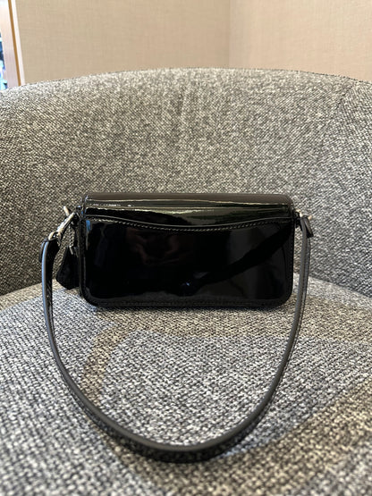 Coach Studio Baguette Shoulder Bag in Black Patent Leather