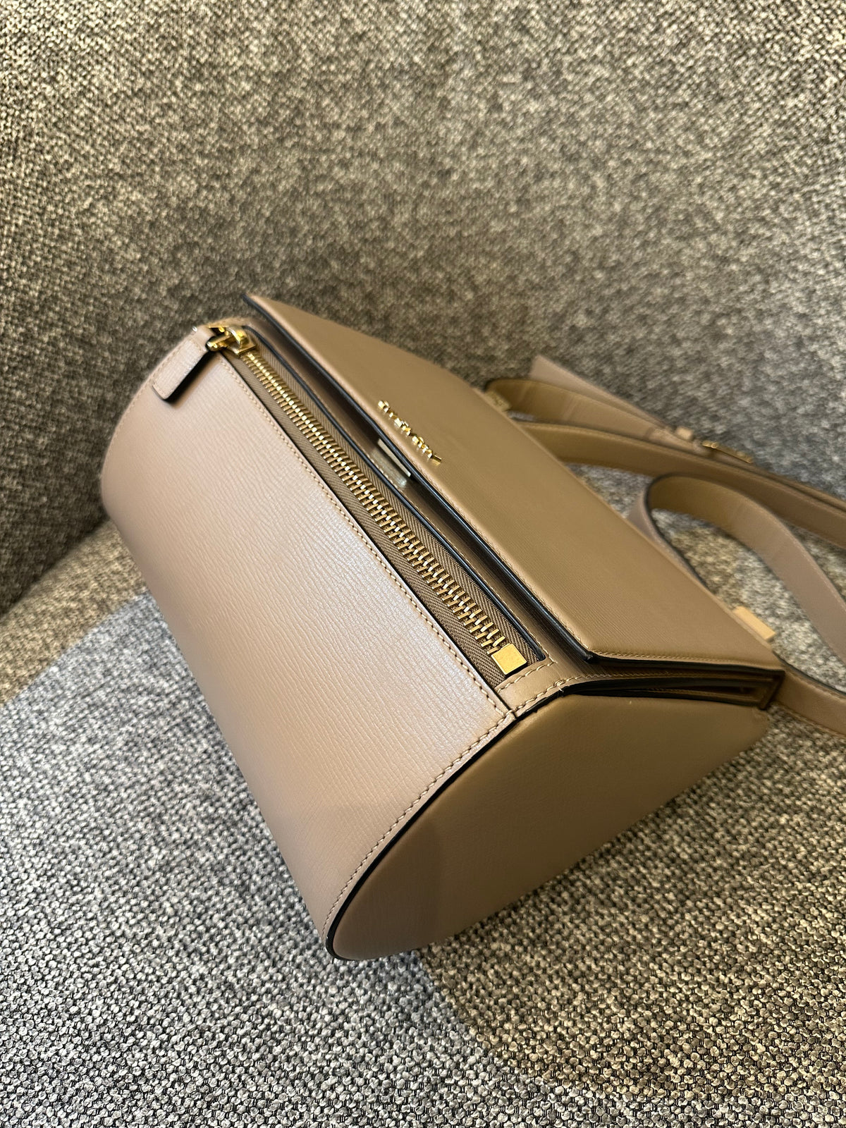 Givenchy Pandora Box In Taupe Calfskin Leather