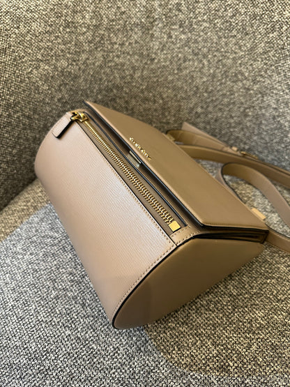 Givenchy Pandora Box In Taupe Calfskin Leather