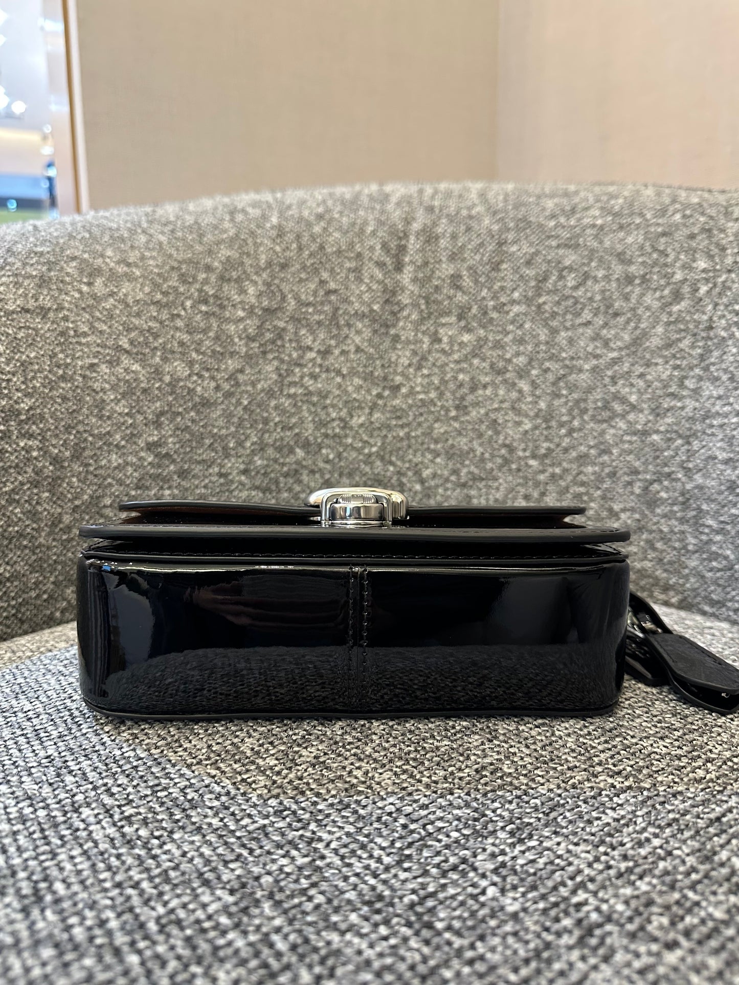 Coach Studio Baguette Shoulder Bag in Black Patent Leather