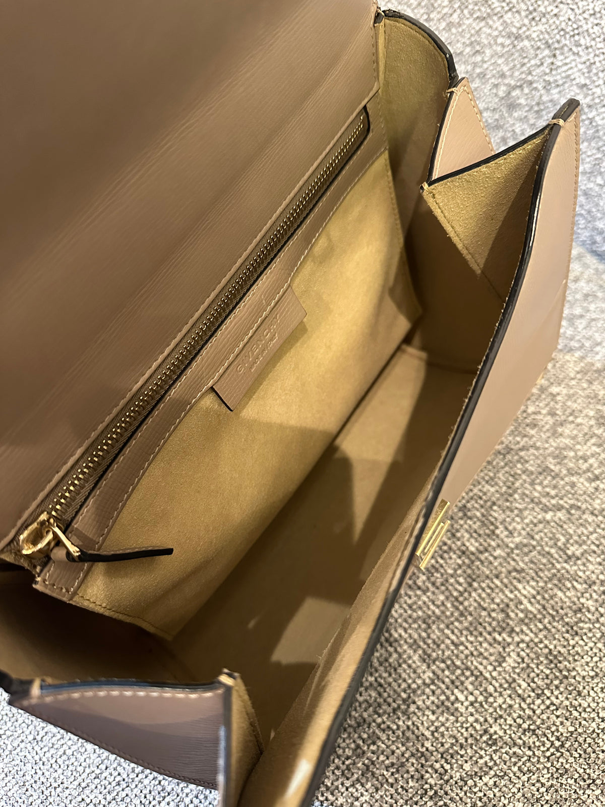 Givenchy Pandora Box In Taupe Calfskin Leather