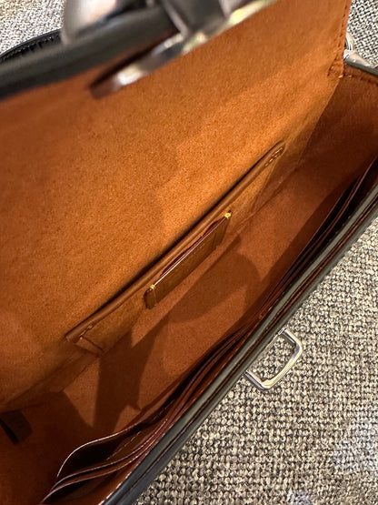 Coach Studio Baguette Shoulder Bag in Black Patent Leather