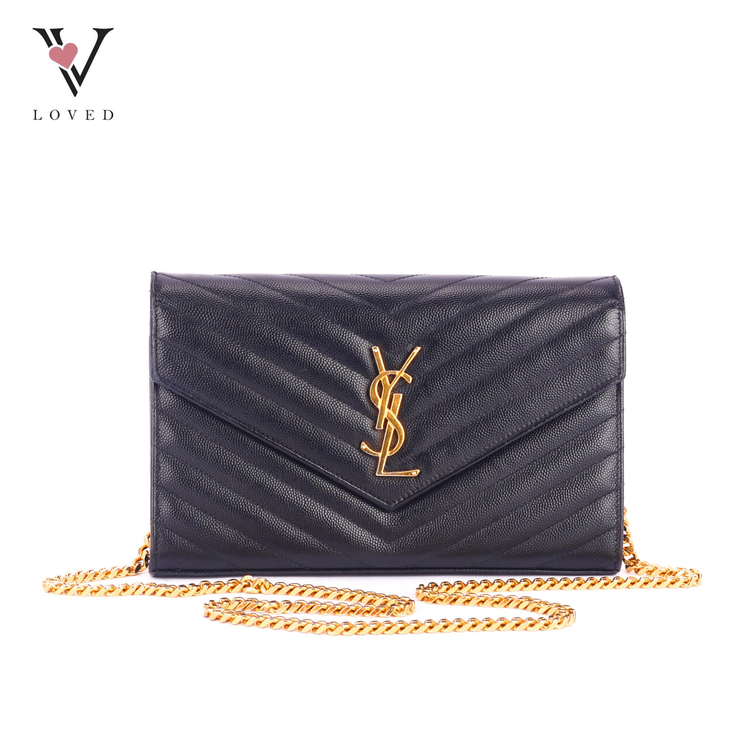 Yves Saint Laurent Cassandre Monogram in Caviar Leather