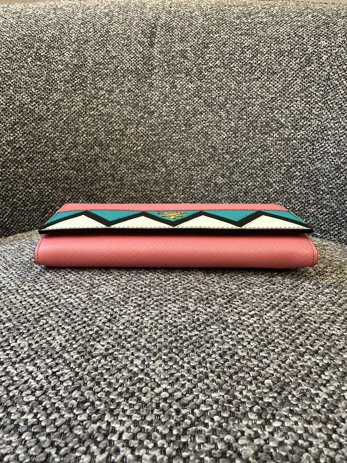 Prada Saffiano Greca Zigzag Wallet