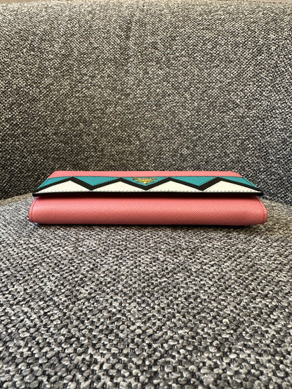 Prada Saffiano Greca Zigzag Wallet