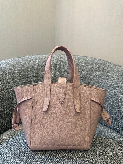 Furla Net Mini Tote Bag in Pink Grained Leather