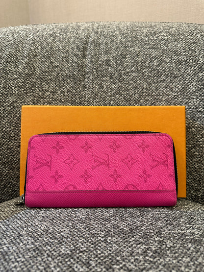 Louis Vuitton Taigarama Zippy Wallet Vertical In Bright Fucshia
