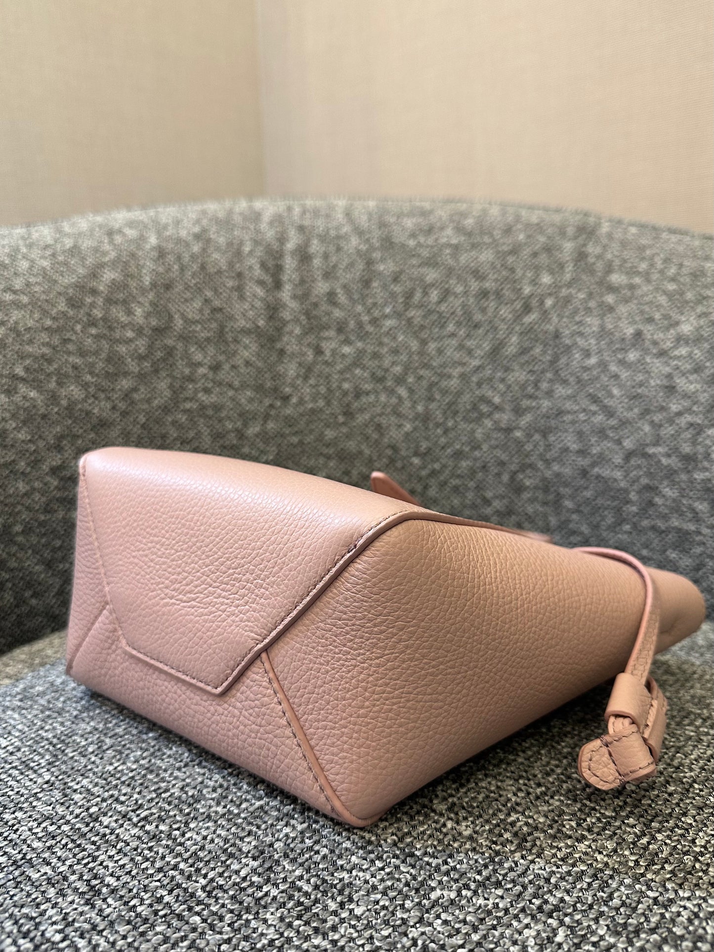 Furla Net Mini Tote Bag in Pink Grained Leather