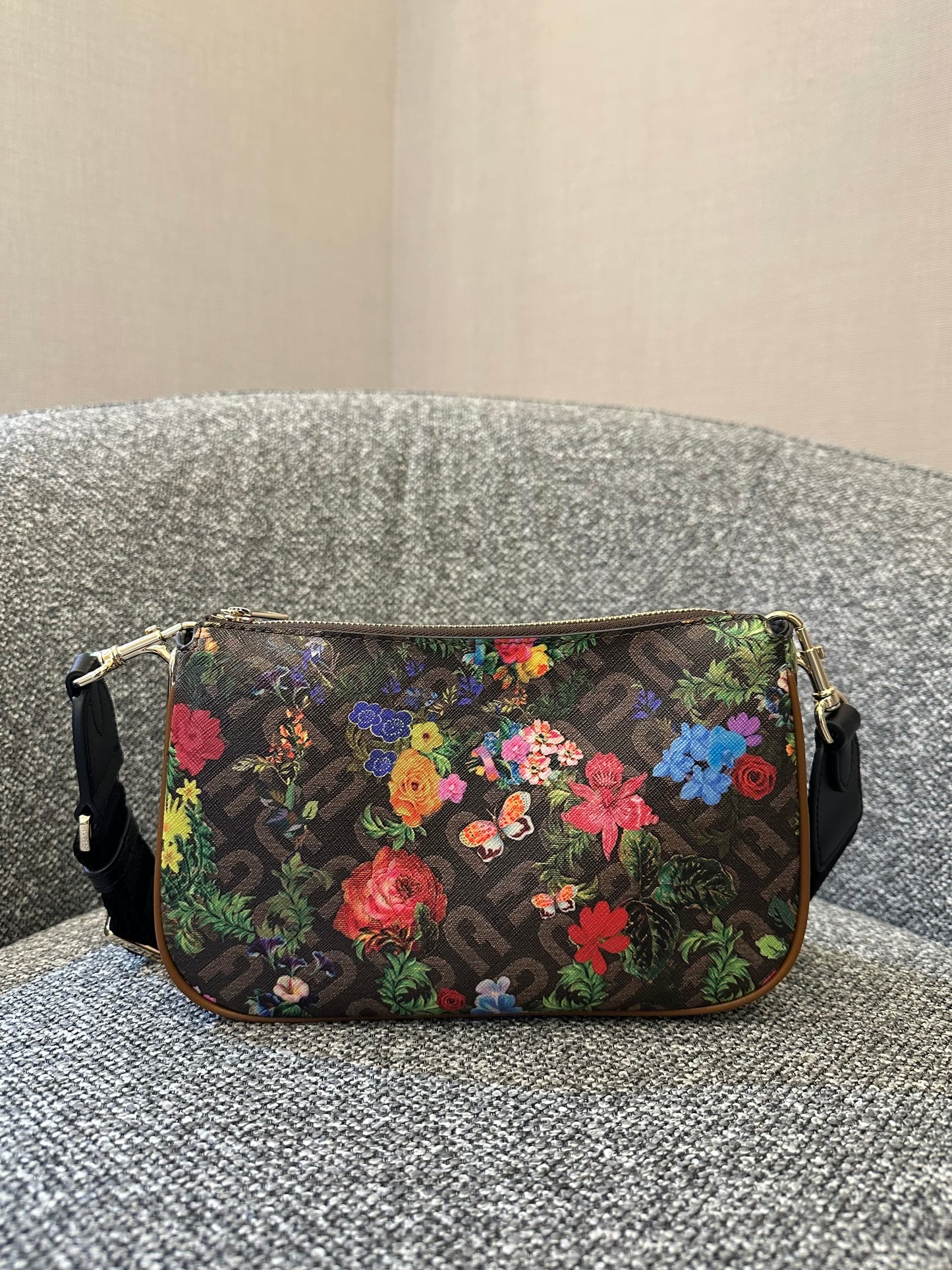 Furla Moon Shoulder Bag and Compact Wallet in Floral Print