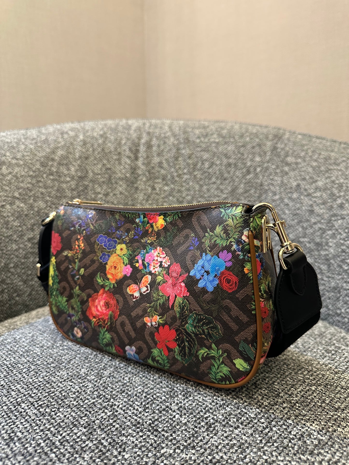 Furla Moon Shoulder Bag and Compact Wallet in Floral Print