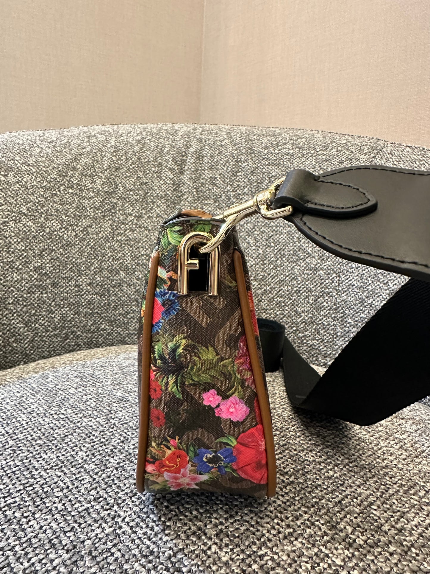 Furla Moon Shoulder Bag and Compact Wallet in Floral Print