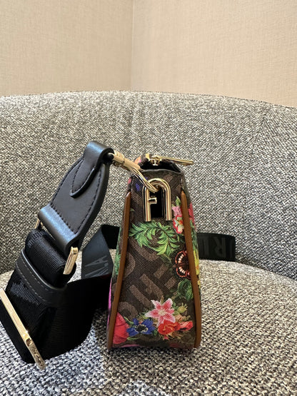 Furla Moon Shoulder Bag and Compact Wallet in Floral Print