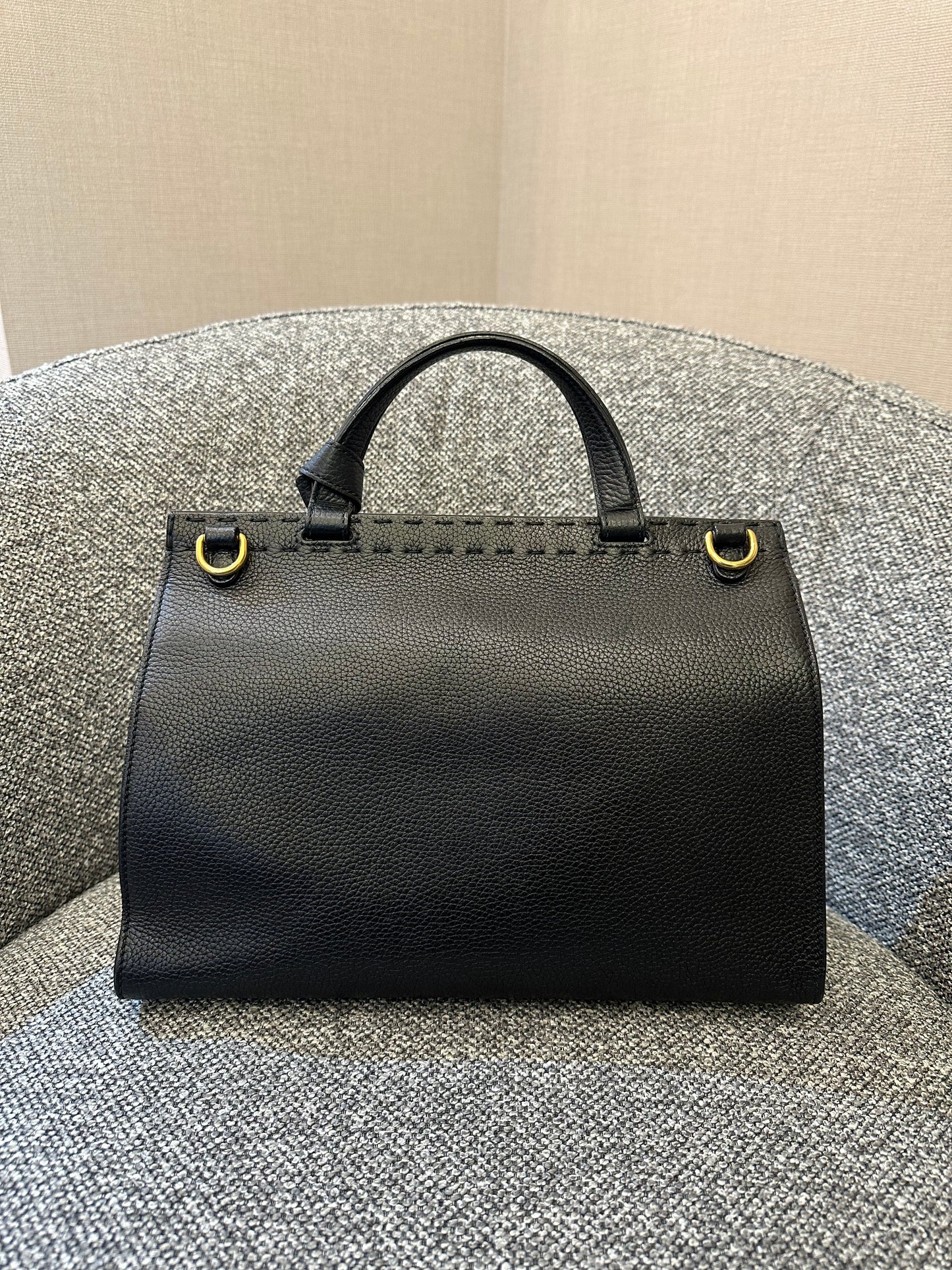 Gucci GG Marmont Small Top Handle Bag In Black Leather