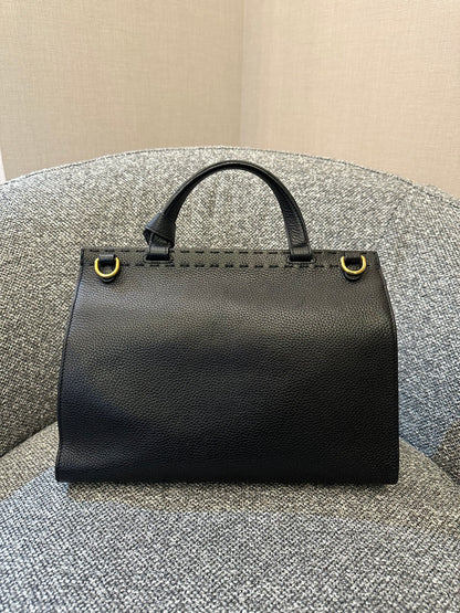 Gucci GG Marmont Small Top Handle Bag In Black Leather