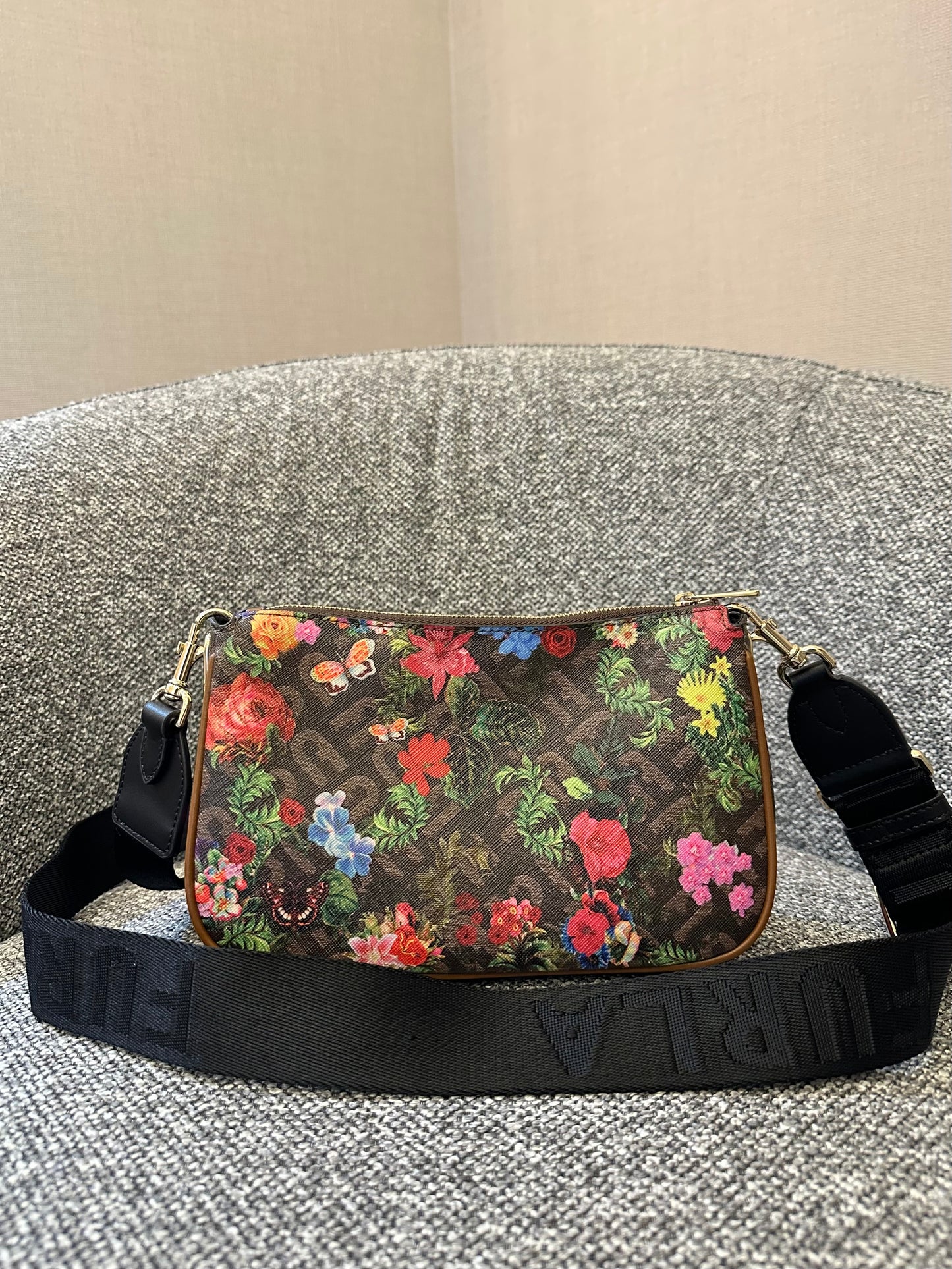 Furla Moon Shoulder Bag and Compact Wallet in Floral Print