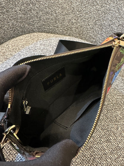 Furla Moon Shoulder Bag and Compact Wallet in Floral Print