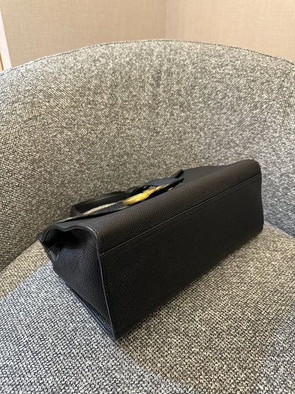 Gucci GG Marmont Small Top Handle Bag In Black Leather