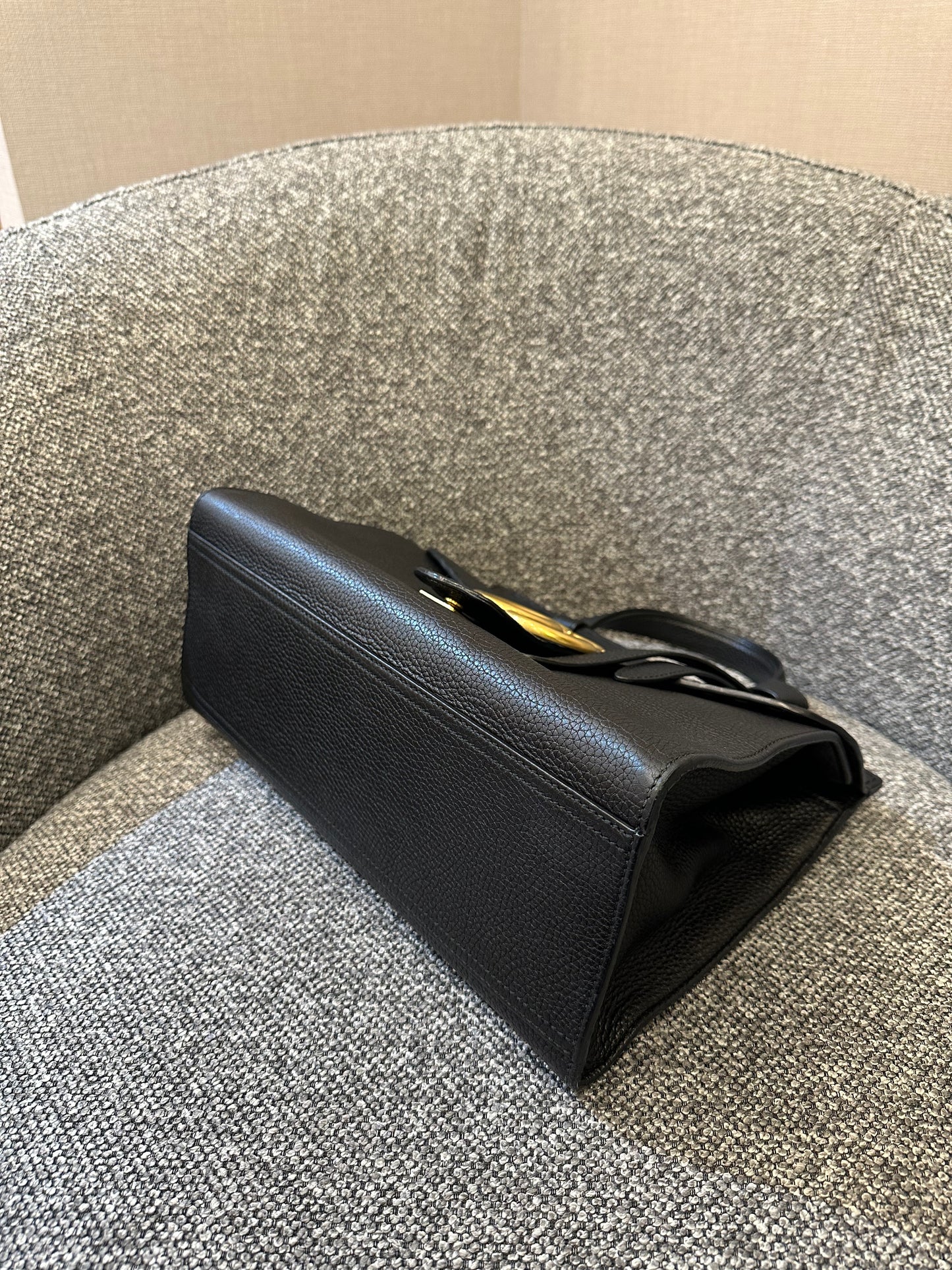 Gucci GG Marmont Small Top Handle Bag In Black Leather