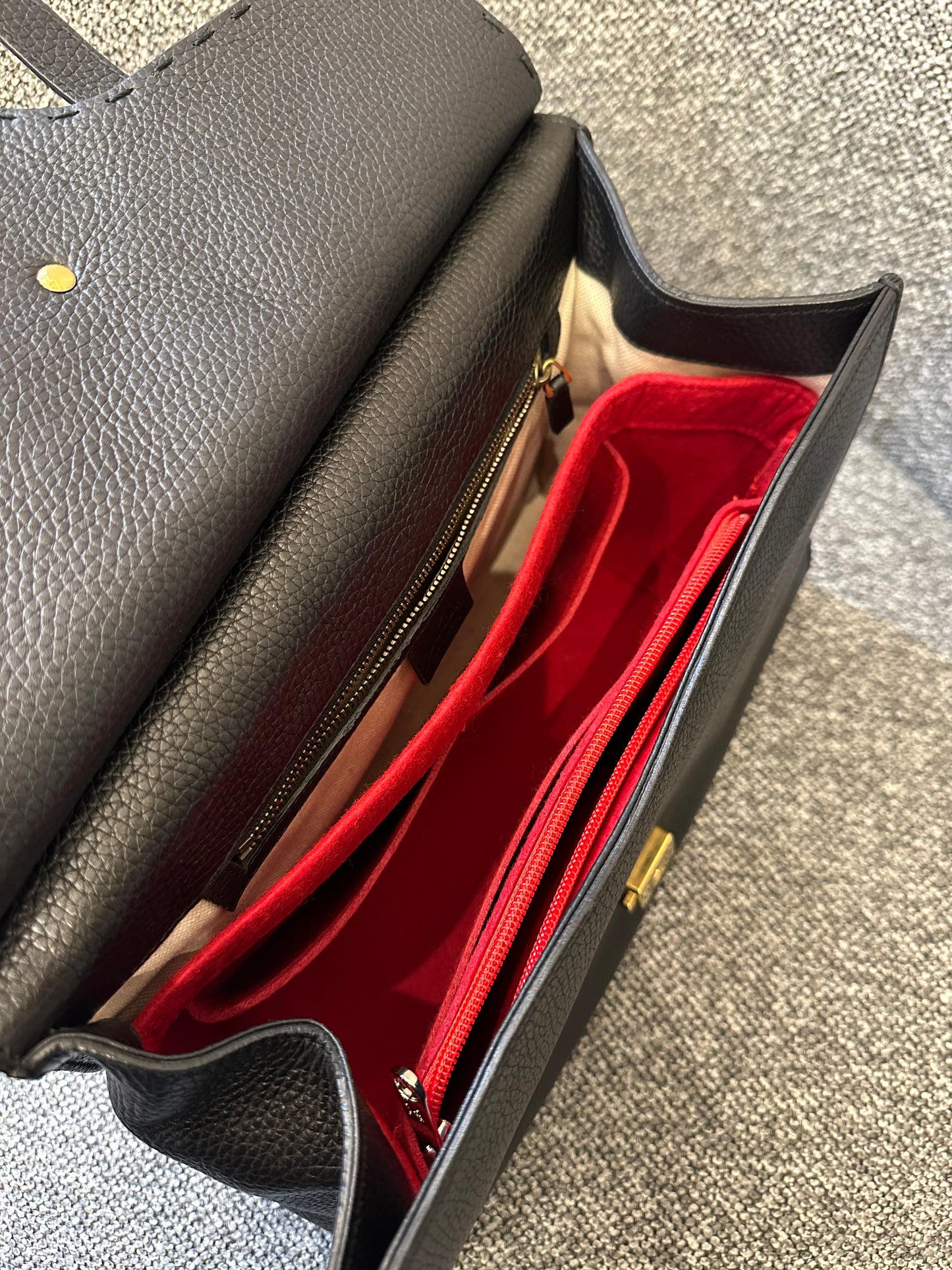 Gucci GG Marmont Small Top Handle Bag In Black Leather