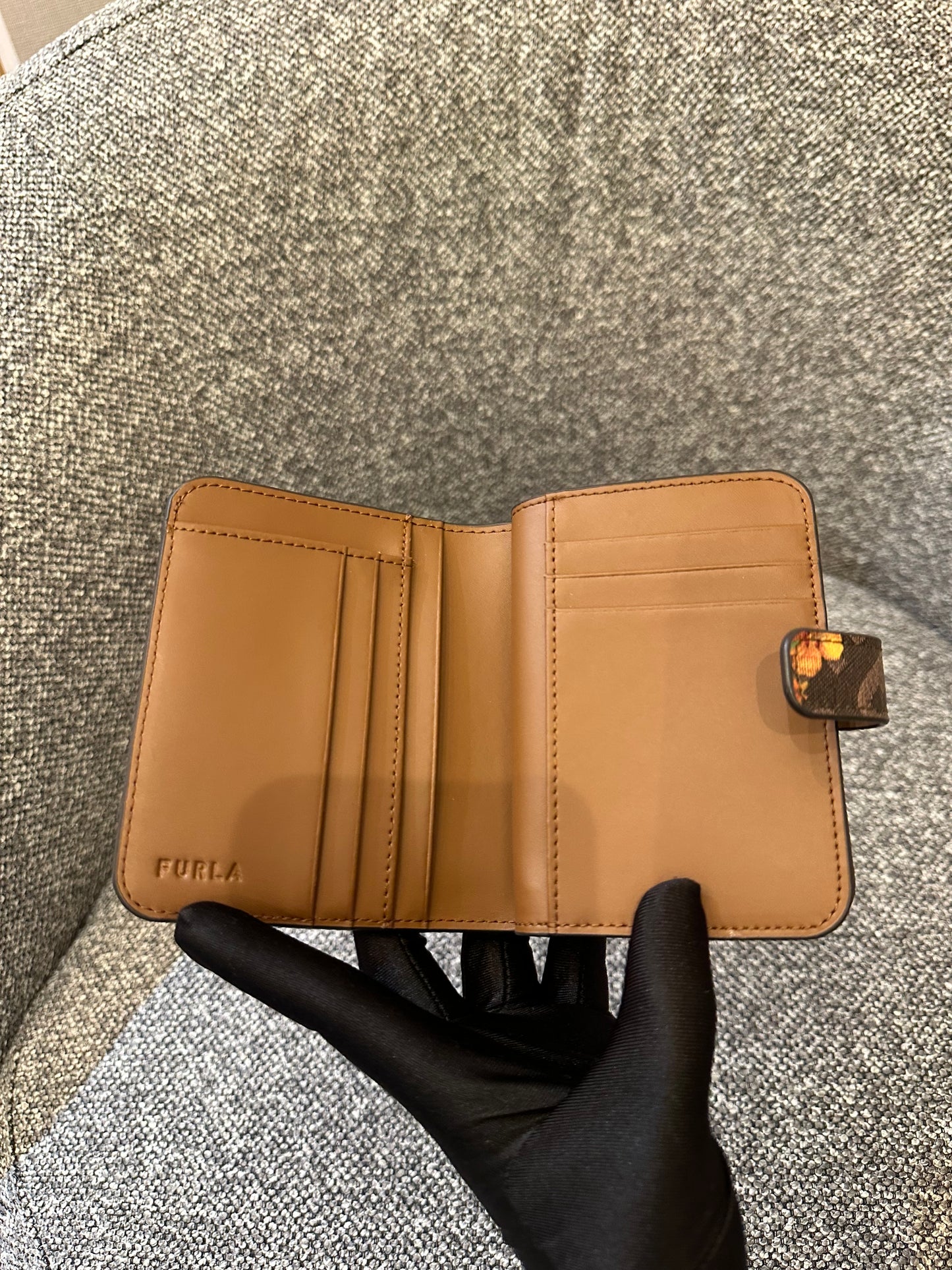 Furla Moon Shoulder Bag and Compact Wallet in Floral Print