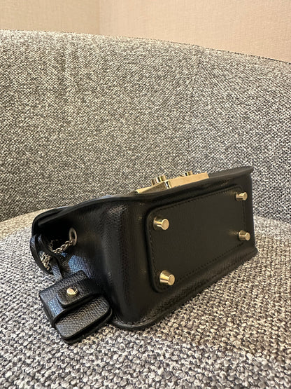 Furla Metropolis Mini Crossbody Bag In Black Leather