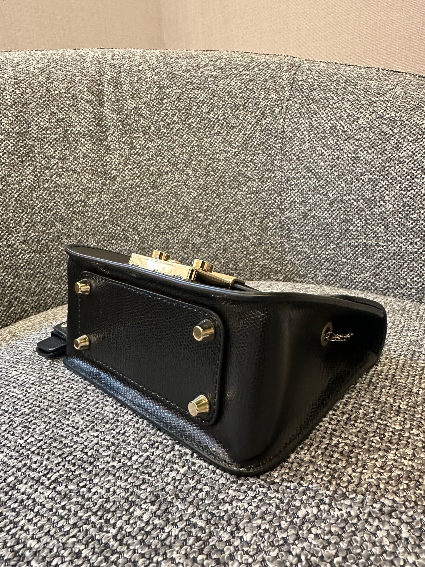 Furla Metropolis Mini Crossbody Bag In Black Leather