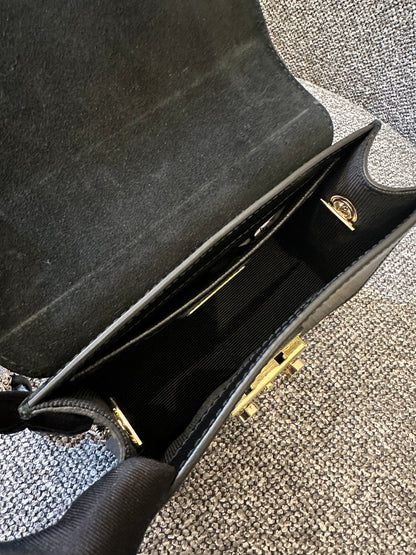 Furla Metropolis Mini Crossbody Bag In Black Leather