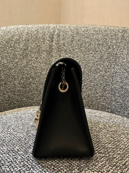 Furla Metropolis Mini Crossbody Bag in Black Leather with Gold-Toned Studs