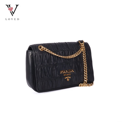 Chain Flap Shoulder Bag Nappa Gauffre
