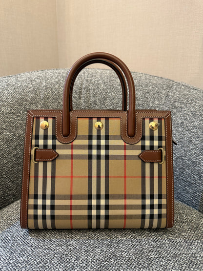 Burberry Mini Vintage Check Two Handle Title Bag