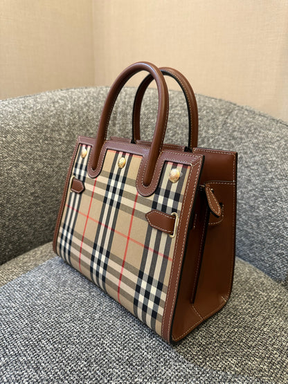 Burberry Mini Vintage Check Two Handle Title Bag
