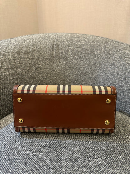 Burberry Mini Vintage Check Two Handle Title Bag