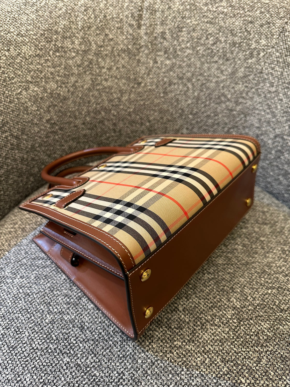 Burberry Mini Vintage Check Two Handle Title Bag