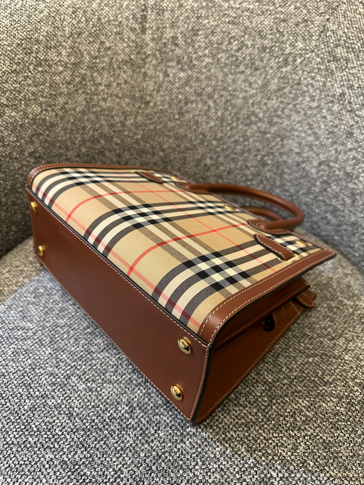Burberry Mini Vintage Check Two Handle Title Bag