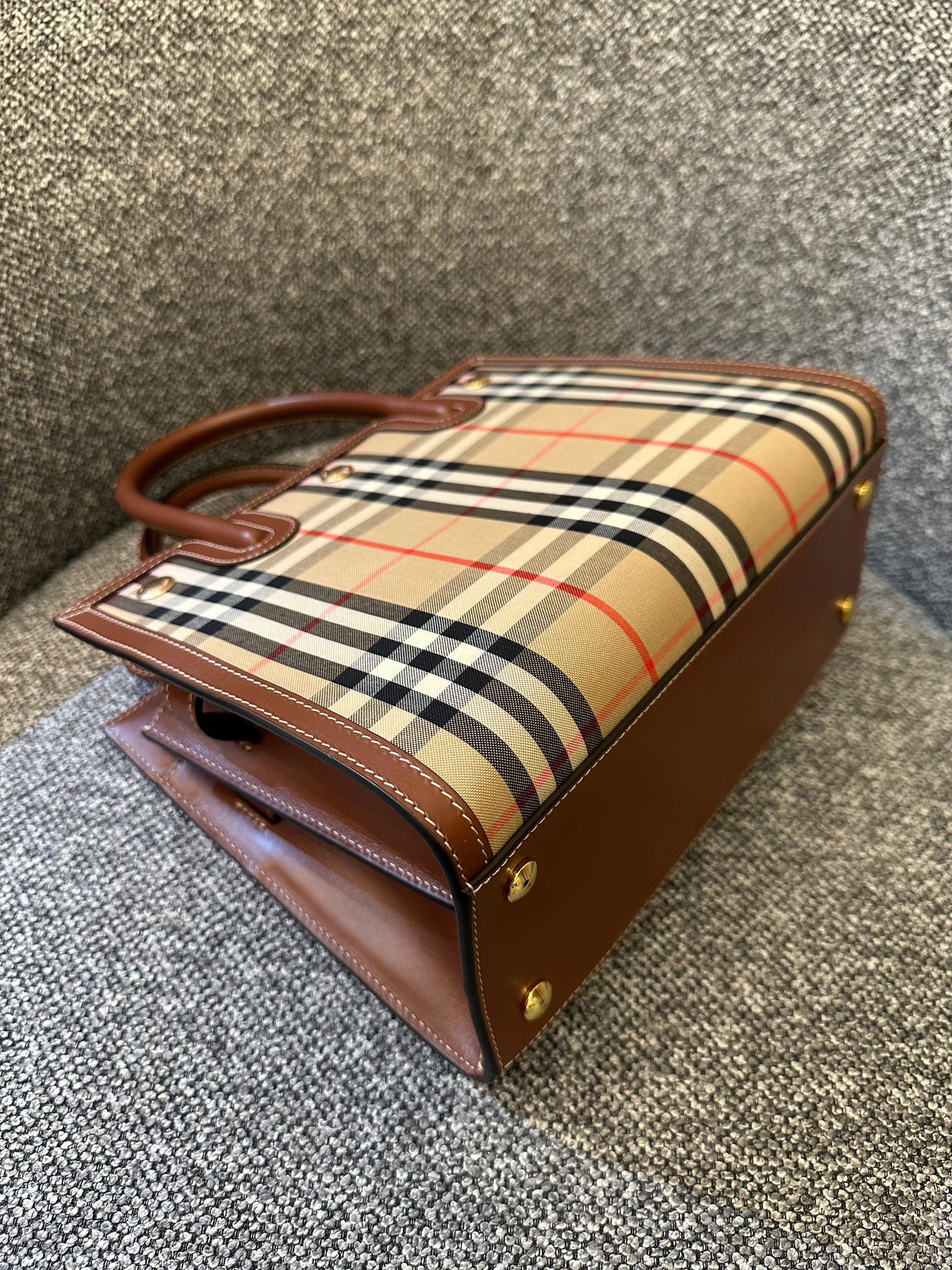 Burberry Mini Vintage Check Two Handle Title Bag
